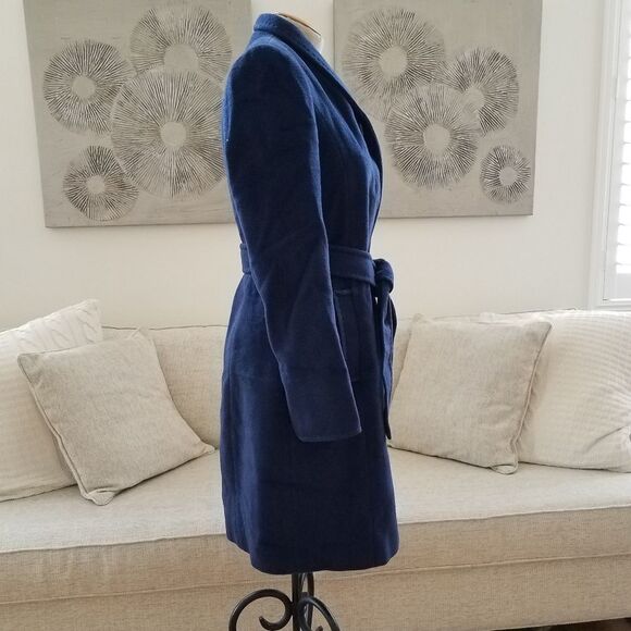 ELLEN TRACY Belted Wool Blend Stand Collar Coat - Picture 4 of 8